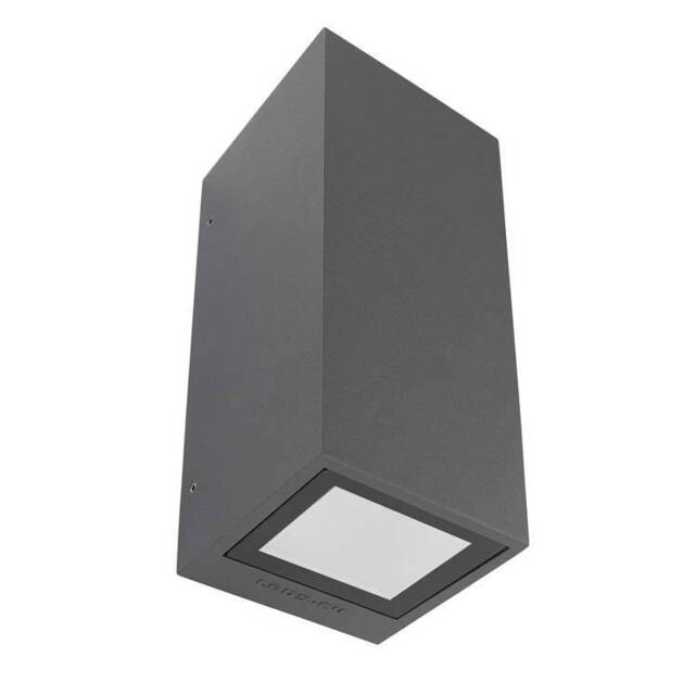Afrodita 2 Light Outdoor Up Down Wall Light Urban Grey IP65, GU10