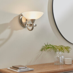 Cagney 1 Light Wall Light Satin Chrome with White Painted Glass Shade, G9 - thumbnail 3