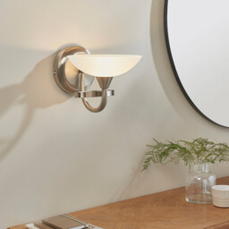 Cagney 1 Light Wall Light Satin Chrome with White Painted Glass Shade, G9 - thumbnail 5
