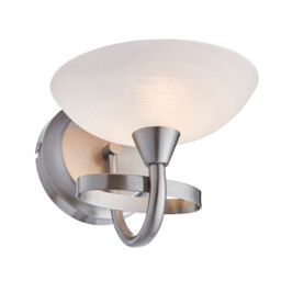 Cagney 1 Light Wall Light Satin Chrome with White Painted Glass Shade, G9