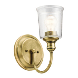 Waverly 1 Light Wall Light, Natural Brass, E27 - thumbnail 2