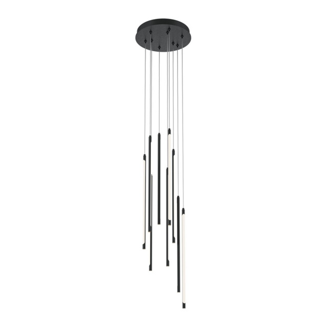 Light Stick Modern Cluster Pendant Ceiling Light Black 3000K 3350lm White Shade - image 1