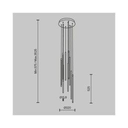 Light Stick Modern Cluster Pendant Ceiling Light Black 3000K 3350lm White Shade - thumbnail 5
