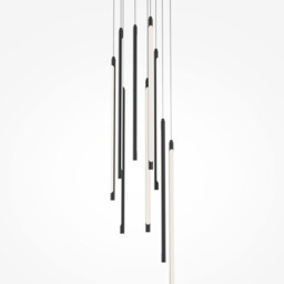 Light Stick Modern Cluster Pendant Ceiling Light Black 3000K 3350lm White Shade - thumbnail 2