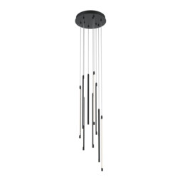 Light Stick Modern Cluster Pendant Ceiling Light Black 3000K 3350lm White Shade