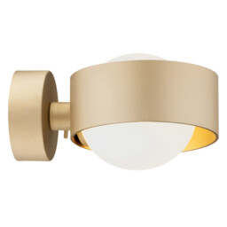 Massimo Plus Outdoor Globe Wall Lamp Opal Matt, Gold IP44