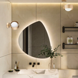 Massimo Plus Outdoor Globe Wall Lamp Opal Matt, Gold IP44 - thumbnail 3