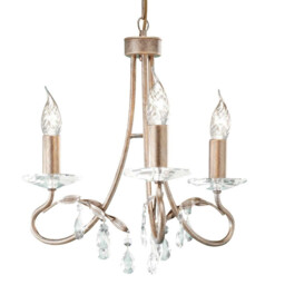 Christina Chandelier 3 Light Silver, Gold Finish, E14