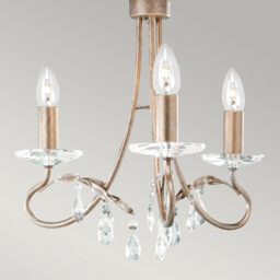 Christina Chandelier 3 Light Silver, Gold Finish, E14 - thumbnail 2