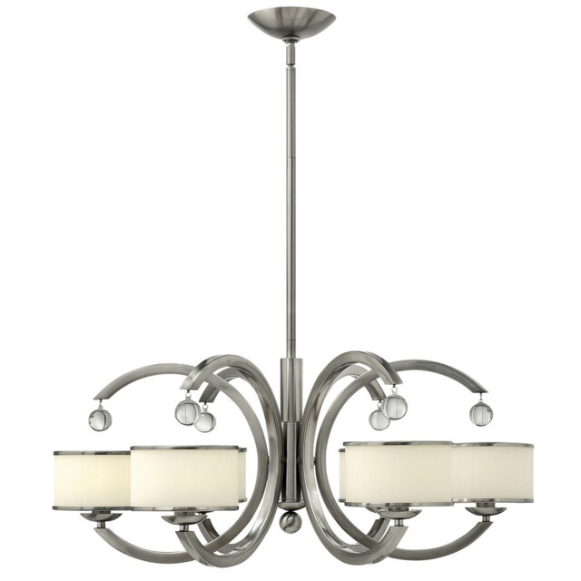 Hinkley Monaco Pendant Multi Arm with Shade 6x E14 Light Brushed Nickel