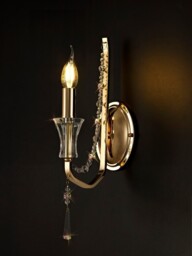Armand Wall Lamp 1 Candle Light E14 French Gold, Crystal - thumbnail 3