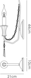 Armand Wall Lamp 1 Candle Light E14 French Gold, Crystal - thumbnail 2