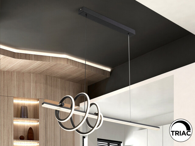 Tornado Bar Pendant Ceiling Light Black LED 3000K - image 1