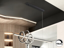 Tornado Bar Pendant Ceiling Light Black LED 3000K - thumbnail 1