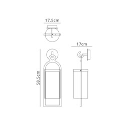 Maya Wall Lamp, 1 x E27, IP54, Anthracite - thumbnail 2