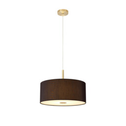 Baymont Antique Brass 3 Light E27 Single Pendant With 40cm x 18cm Faux Silk Shade, Black/White Laminate - thumbnail 5
