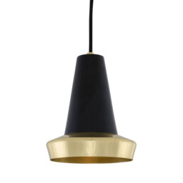 Malabo Dome Pendant, Polished Brass & Matt Black - thumbnail 1
