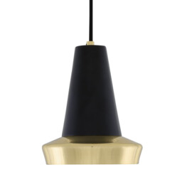 Malabo Dome Pendant, Polished Brass & Matt Black - thumbnail 2