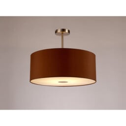 Baymont Satin Nickel E27 Semi Flush With 50cm x 20cm Dual Faux Silk Shade, Raw Cocoa/Grecian Bronze - thumbnail 2