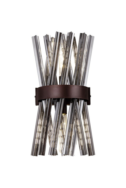 Hornby 2 Light E14, Wall Light E14, Brown Oxide , Smoke Glass - image 1