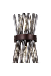 Hornby 2 Light E14, Wall Light E14, Brown Oxide , Smoke Glass