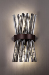 Hornby 2 Light E14, Wall Light E14, Brown Oxide , Smoke Glass - thumbnail 3