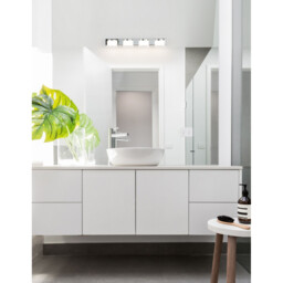 Sabia 4 Light Bathroom Wall Lamp Chrome Aluminium LED 20W 1906Lm 3000K IP44 - thumbnail 2