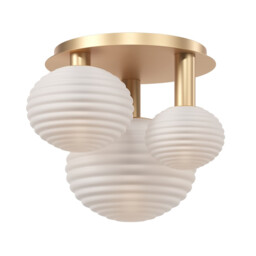 Reels Modern Globe Ceiling Light Gold 3xE14 White Shade