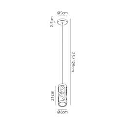 Burlington 1 Light Ceiling Pendant E14, Matt Grey, Polished Chrome, Cognac - thumbnail 2