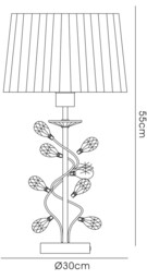 Willow Table Lamp with Cream Shade 1 Light Antique Brass, Crystal - thumbnail 3
