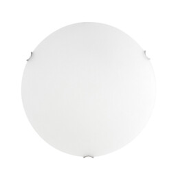 Anco 40cm Flush Ceiling Light Satinated White Glass Chrome Metal LED E27