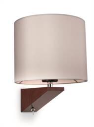 Alpine 1 Light Indoor Wall Light (Switched) Dark Walnut, Cream Shade, E27