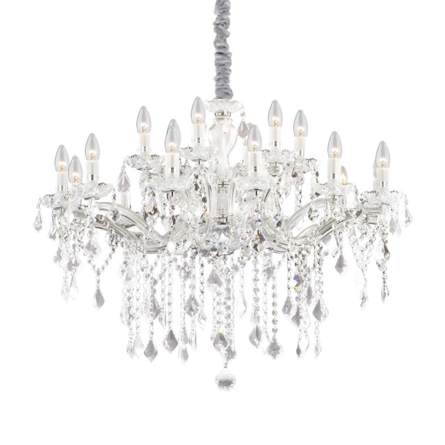 Florian 18 Light Crystal Chandelier Chrome Finish, E14 - image 1