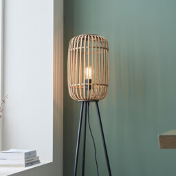 Mathias Base & Shade Floor Lamp, Natural Bamboo, Plywood, Matt Black Paint - thumbnail 5