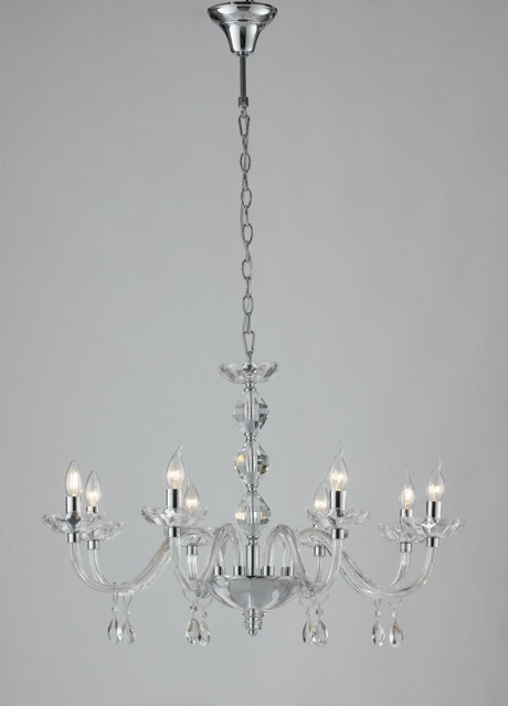 RIFLESSO 8 Light Chandeliers Chrome, Crystal 83x53cm