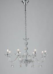 RIFLESSO 8 Light Chandeliers Chrome, Crystal 83x53cm