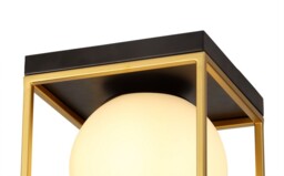 Minerva Square Ceiling Flush, 1 Light E14, Matt Black, Painted Gold - thumbnail 5
