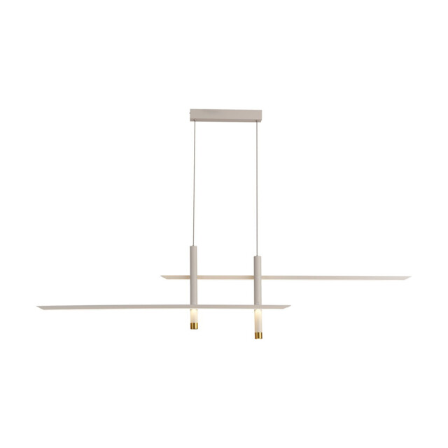 Esparta Linear Pendant, 50W LED, 3000K, 2100lm, White / Gold, 3yrs Warranty - image 1