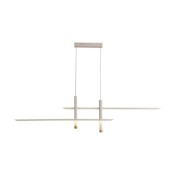 Esparta Linear Pendant, 50W LED, 3000K, 2100lm, White / Gold, 3yrs Warranty - thumbnail 1