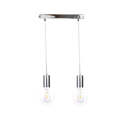 Verre Bar Pendant Ceiling Light Silver, 50cm, 2x E27