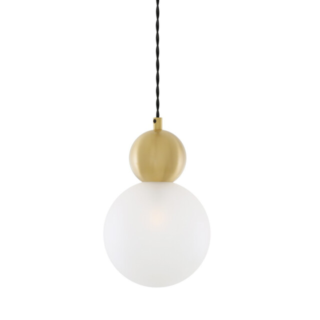 Helena Globe Pendant, Satin Brass, Frosted Glass - image 1