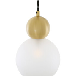 Helena Globe Pendant, Satin Brass, Frosted Glass - thumbnail 2