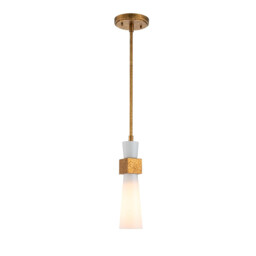 Kristy Slim Pendant Ceiling Light Contemporary Distressed Gold 1x E27 - thumbnail 1
