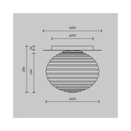 Reels Modern Globe Ceiling Light Black 1xE27 Smoky Shade - thumbnail 2