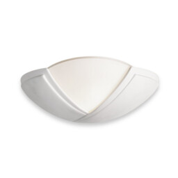 Ceramic 1 Light Indoor Wall Uplighter - 100W Unglazed, Acid White Glass, E27