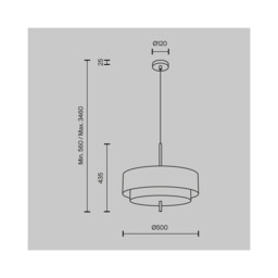 Bergamo Modern Cylindrical Pendant Ceiling Light Black 5xE27 White Rimmed Shade - thumbnail 2