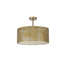 Baymont 40cm Antique Brass 5 Light E27 Semi Flush Fixture With 50cm x 20cm Gold Leaf Shade - thumbnail 5