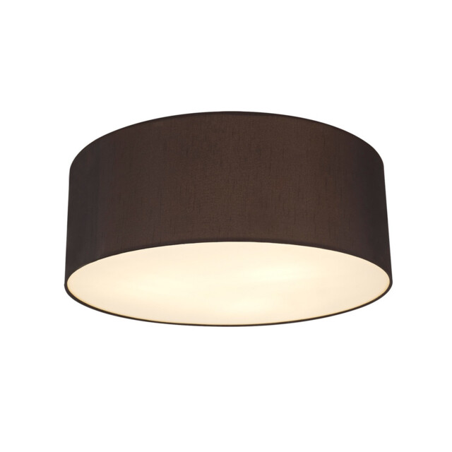 Baymont White 3 Light E27 Universal Flush Ceiling Fixture With 60cm x 22cm Faux Silk Shade, Black/White Laminate - image 1