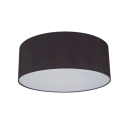 Baymont White 3 Light E27 Universal Flush Ceiling Fixture With 60cm x 22cm Faux Silk Shade, Black/White Laminate - thumbnail 5