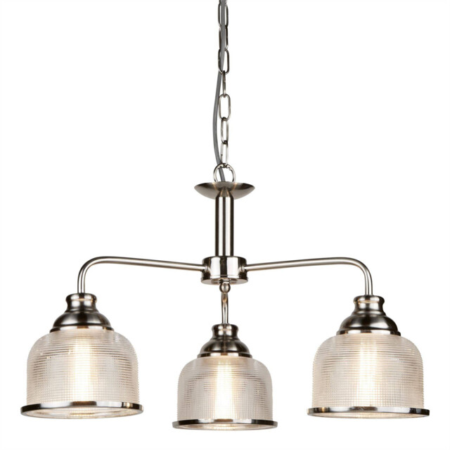 Bistro 3 Light Multi Arm Ceiling Pendant Silver, White, E27 - image 1